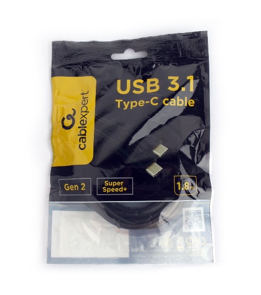 Кабель USB Cablexpert CCP-USB-CMCM2-1.8M, USB3.1 Type-C/Type-C, Gen.2, 10Gbit/s, 5A, 1.8м, пакет
