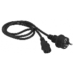 Шнур питания C13-Schuko прямая, 3х0.75, 220В, 10А, черный, 1 метр, фото 1
