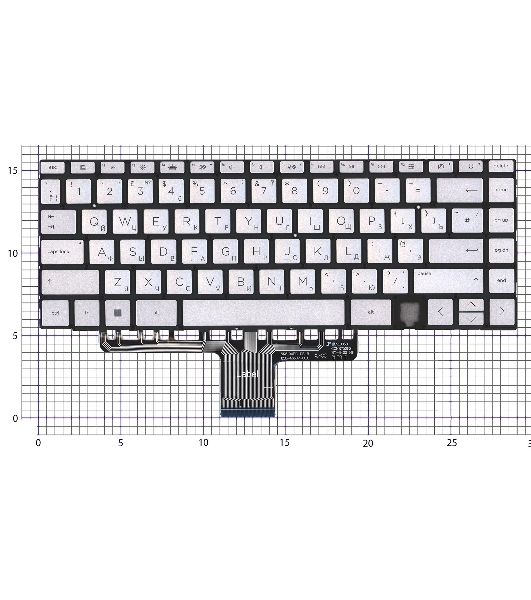 Клавиатура для ноутбука HP Envy 14-EB серебро
