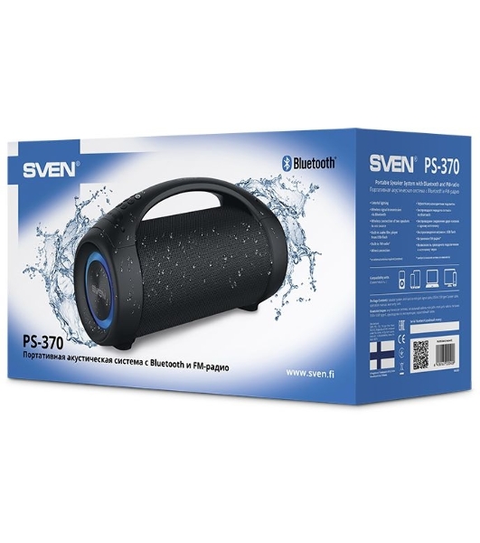 Колонка портативная SVEN АС PS-370 черный 40W 2.0 BT