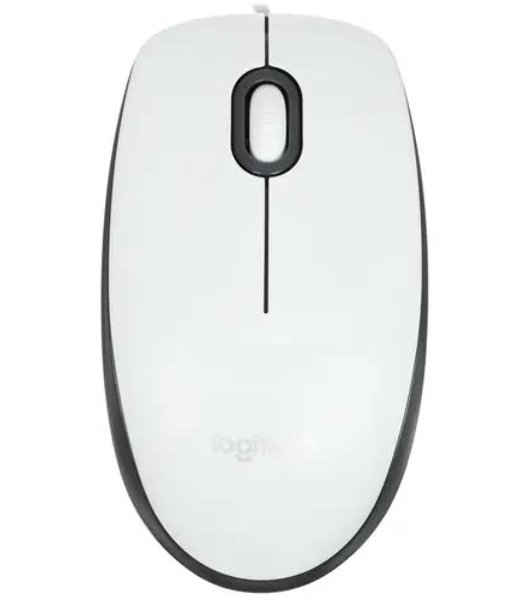 Мышь проводная Logitech M100R белый, 1000 dpi, USB, кнопки - 3