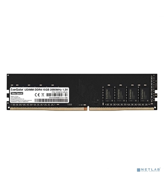Оперативная память ExeGate, DDR4, 16GB (1x16 GB), 2666 MHz, CL19, DIMM, OEM
