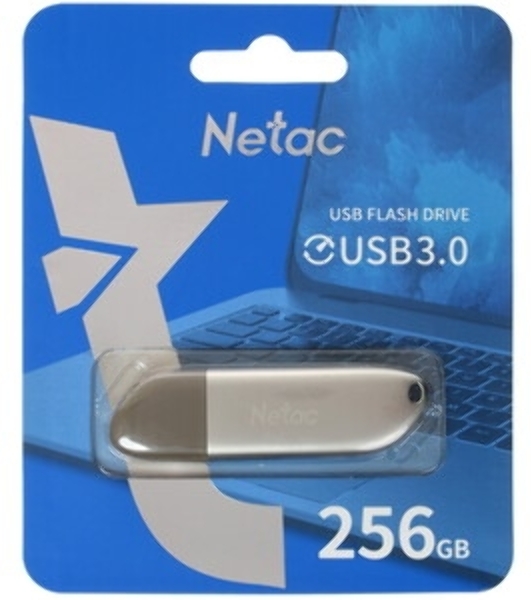 Флешка USB Netac U352 (NT03U352N-256G-32PN), 256Gb, USB 3.0, R/W 110/50, серебристый