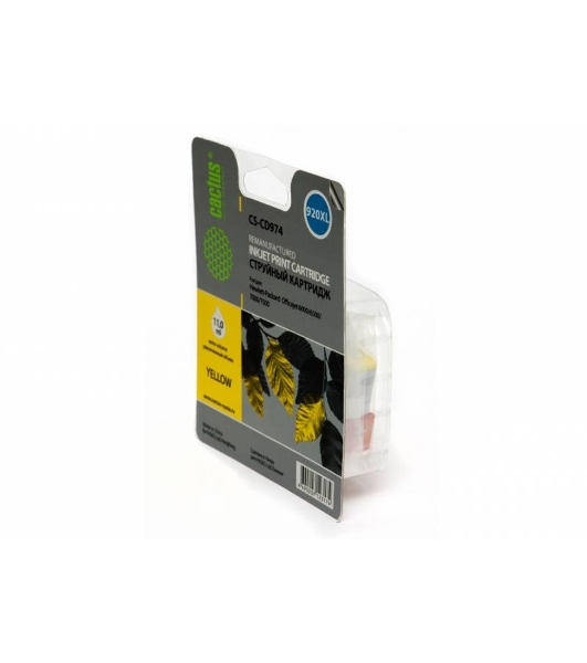 Картридж струйный Cactus CS-CD974 №920XL желтый (14,6 мл.) для HP Officejet 6000/6500/7000/7500