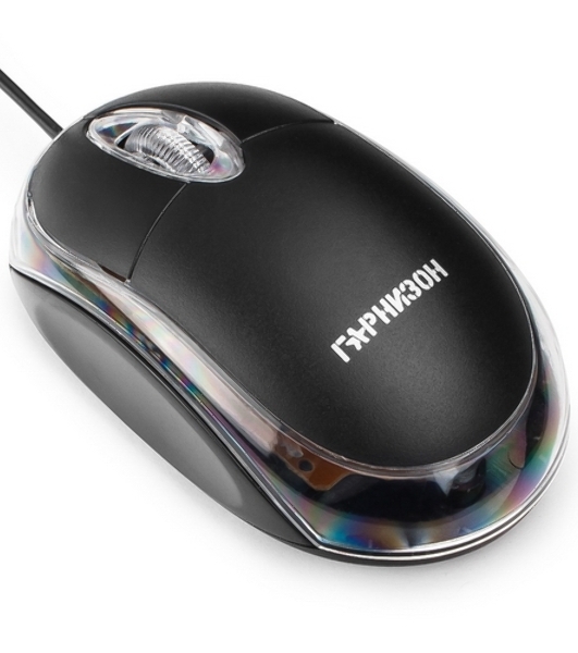 Мышь проводная Гарнизон GM-100 черный, 1000 dpi, USB, кнопки - 3