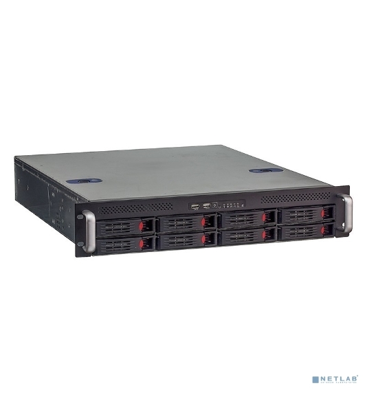 Серверный корпус ExeGate Pro 2U550-HS08 RM 19', высота 2U, глубина 550, без БП, 8xHotSwap, USB