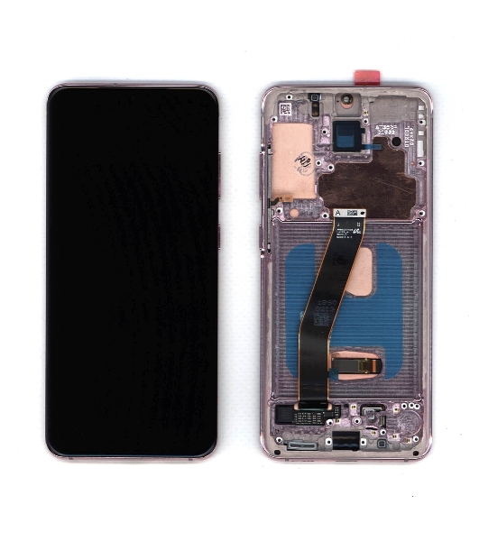 Дисплей для Samsung Galaxy S20 SM-G980F розовый с рамкой