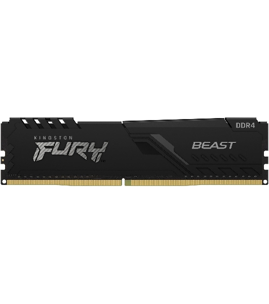 Оперативная память Kingston Fury Beast, DDR4, 32GB (1x32GB), 3600MHz, CL18, DIMM, с радиатором, черный