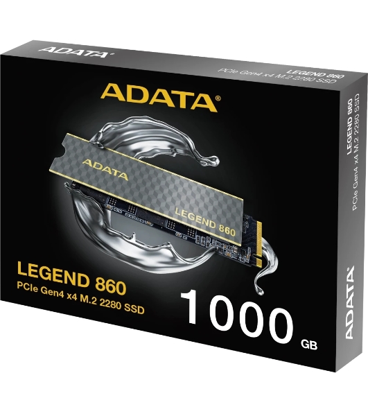 Накопитель SSD ADATA LEGEND 860, 1Tb, PCIe 4.0 x4, 2280, NVMe, R/W 6000/4000, с радиатором
