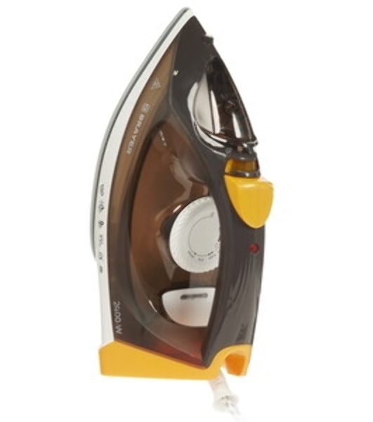 Утюг BRAYER BR4003 коричневый/белый/желтый, 2400 Вт, 25 г/мин, 140 г/мин, 330 мл