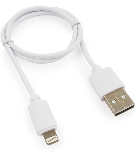 Кабель USB Гарнизон GCC-USB2-AP2-0.5M-W AM/Lightning, для iPhone5/6/7, IPod, IPad, 0.5м, белый, пакет