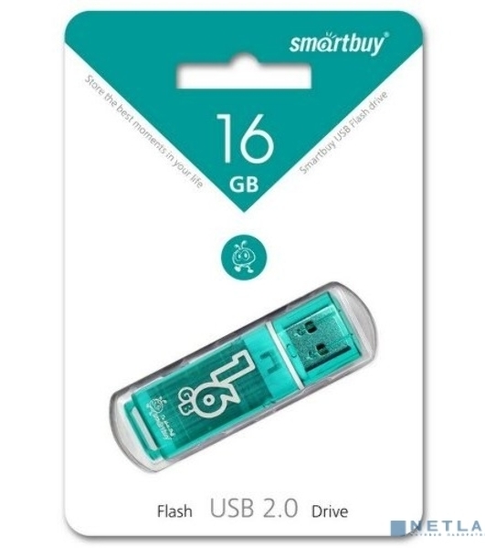 Флешка USB Smartbuy Glossy series Green (SB16GBGS-G), 16Gb, USB 2.0, R/W 25/15, зеленый