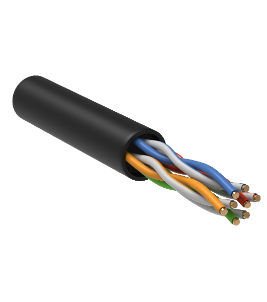 Витая пара U/UTP кат.5E 4x2x24AWG LSZH черный (305м) ITK LC3-C5E04-129