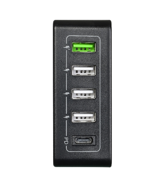 Сетевое зарядное устройство ACD-P605U-V1B 60Вт, 5xUSB 1PD+1QC+3Smart, 3.6~20В/3А RTL