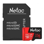Флеш Карта MicroSD card Netac P500 Extreme Pro 256Gb, retail version w/SD adapter, фото2