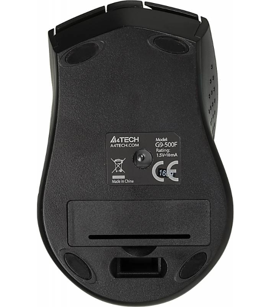 Мышь беспроводная A4Tech G9-500F черный, 1200 dpi, радиоканал, USB, кнопки - 4