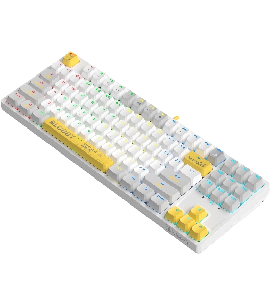 Клавиатура проводная A4Tech Bloody S87 Energy (S87 USB ENERGY WHITE) USB белый/желтый