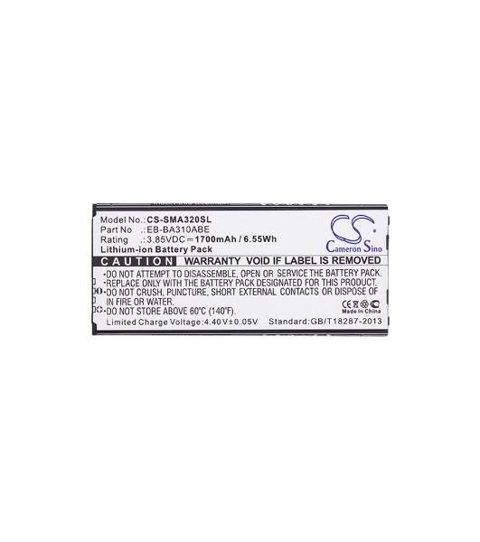 Аккумулятор CameronSino CS-SMA320SL EB-BA310ABE для Samsung Galaxy A3 (2016) SM-A3103.85V, 1700mAh, 6.55Wh