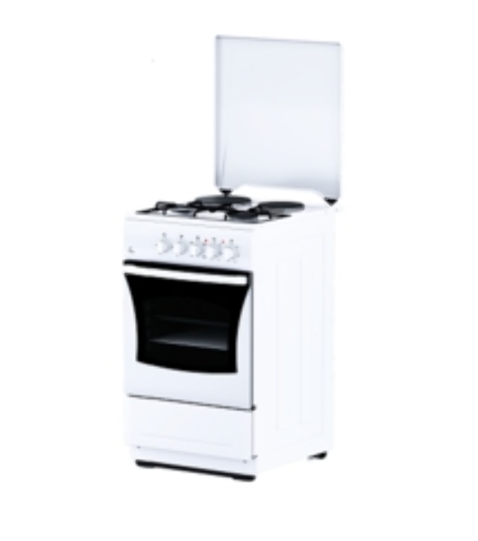 Плита комбинированная Flama RK 2211 белый, конфорок 4 шт, духовка 50 л, 50 см x 85 см x 60 см