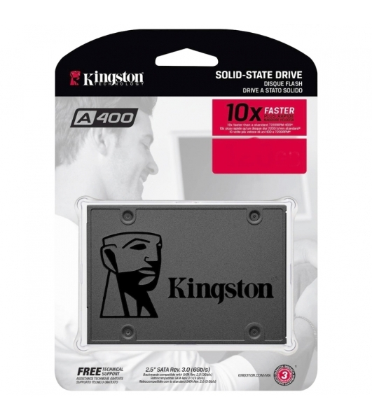 Накопитель SSD Kingston A400, 240Gb, SATA III, 2.5', R/W 500/350
