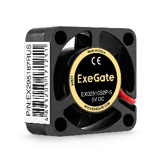 Вентилятор для корпуса ExeGate EX02510S2P-5 черный, 25 мм, 10000 об/мин, 22 дБ, 2 pin