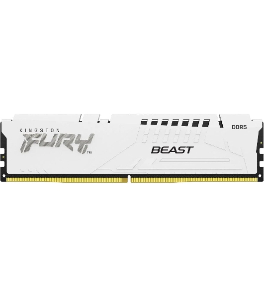 Оперативная память Kingston Fury Beast, DDR5, 16Gb (1x16GB), 5600MHz, CL36, DIMM, с радиаторами, белый
