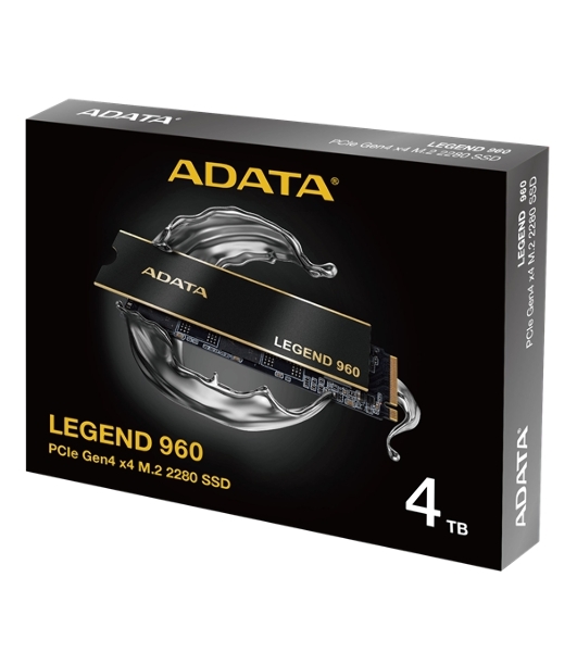 Накопитель SSD ADATA LEGEND 960, 4Tb, PCIe 4.0 x4, M.2 2280, NVMe, R/W 7400/6800, с радиатором