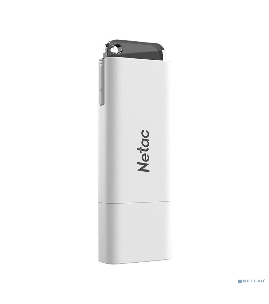 Флешка USB Netac U185 (NT03U185N-064G-20WH), 64Gb, USB 2.0, R/W 25/10, белый/серый