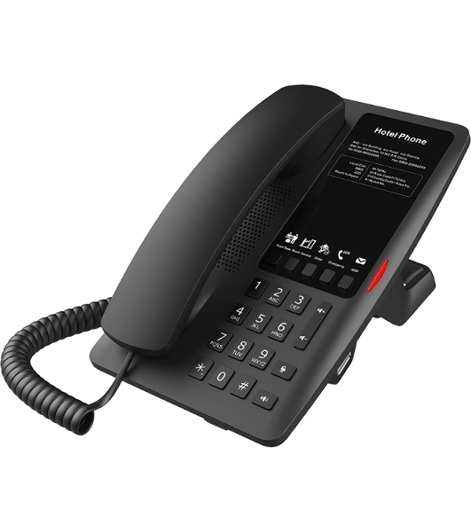 Гостиничный IP-телефон Fanvil H4W WIFI Hotel Phone 2 SIP Lines 1 USB Port for phone charging 5 Soft keys prograммable service hotline 2.4GHz&5GHz,Wi-Fi 6 PoE HD Voice PSU