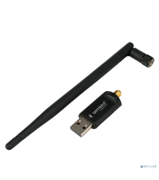 Сетевой адаптер Wi-Fi+Bluetooth Gembird WNP-UA-019, двухдиапазонный с антенной, 600Мбит, USB, 802.11b/a/g/n/a
