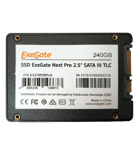 Накопитель SSD ExeGate NextPro UV500TS240, 240Gb, 2.5', SATA, R/W 566/503