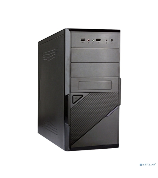 Компьютерный корпус ExeGate EX284018RUS Minitower BA-201 Black, mATX, (AA350, 80мм), 2*USB, Audio