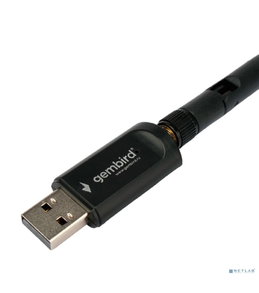 Сетевой адаптер Wi-Fi+Bluetooth Gembird WNP-UA-019, двухдиапазонный с антенной, 600Мбит, USB, 802.11b/a/g/n/a