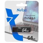 Флешка USB Netac U351 (NT03U351N-064G-20BK), 64Gb, USB 2.0, R/W 25/10, черный, фото12