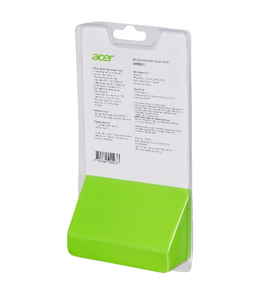 Мышь беспроводная Acer OMR031 черный/синий, 1600 dpi, радиоканал, USB, кнопки - 4