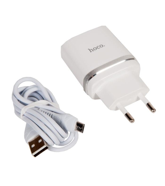 Сетевое зарядное устройство + Кабель Micro HOCO HC-16286 C12Q/1m/QC 3.0/1 USB/Выход: 5V_9V_12V, 18W, белый