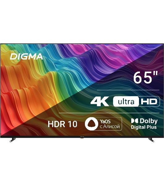 Телевизор Digma 65' DM-LED65UBB33 черный LED UHD 60Hz Яндекс ТВ