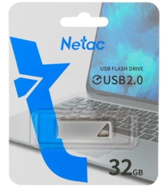Флешка USB Netac U326 (NT03U326N-032G-20PN), 32Gb, USB 2.0, R/W 50/15, серебристый