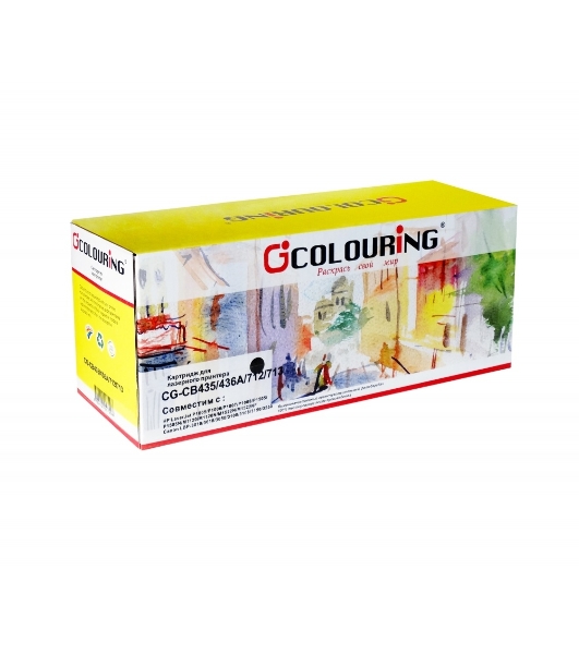 Картридж лазерный Colouring CG-CB435/436A/712/713 черный (2000 стр.) для принтеров HP LJ P1005/P1006/P1007/P1008/P1505/P1505N/M1120/M1120N/M1522N/M1522NF Canon LBP-3010/3018/3050/3100/3108/3150/3250