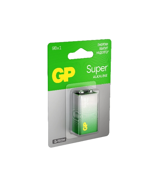 Алкалиновая батарейка GP Super Alkaline G-Tech 9V Крона - 1 шт. на блистере (1 шт.)