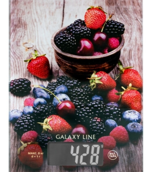 Весы кухонные Galaxy Line GL 2819, стекло, платформа из высокопрочного стекла, максимальный вес 8 кг