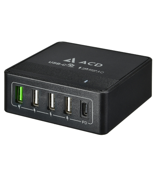 Сетевое зарядное устройство ACD-P605U-V1B 60Вт, 5xUSB 1PD+1QC+3Smart, 3.6~20В/3А RTL