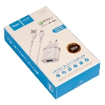 Сетевое зарядное устройство + Кабель Micro HOCO HC-16286 C12Q/1m/QC 3.0/1 USB/Выход: 5V_9V_12V, 18W, белый, фото 1