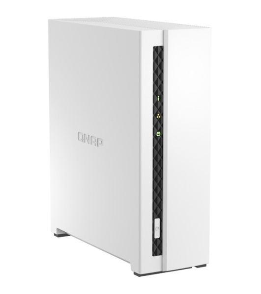 Сетевое хранилище SMB QNAP TS-133 NAS 1 HDD tray. ARM 4-core Cortex-A55 1.8GHz, ram 2 Gb (max), 1x1GbE, 1xUSB 2.0 port,1xUSB 3.2 Gen 1