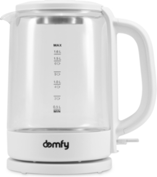 Чайник электрический Domfy DSW-EK304 1.7л. 2200Вт белый (корпус: стекло)