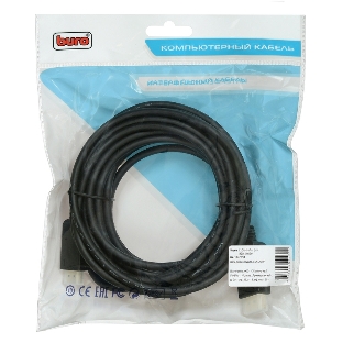 Кабель аудио-видео Buro v. 1.2 DisplayPort (m)/HDMI (m) 5м. позолоченные контакты черный