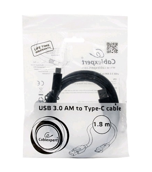 Кабель Cablexpert CCP-USB3-AMCM-6 Кабель USB3.0 AM/USB3.1TypeC, 1.8м, 