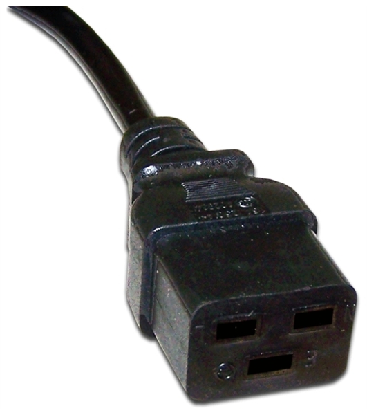 Шнур питания Lanmaster C19-C20, 3х1.5, 220В, 16А, черный, 3 м