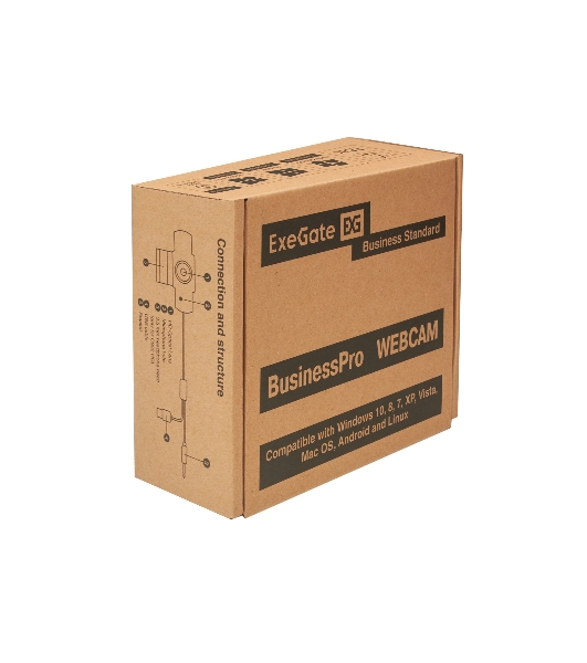 Веб-камера ExeGate BusinessPro C922 2K 2560x1440, 30 кадр/с, USB Type-A, микрофон (шумоподавление), универсальное крепление