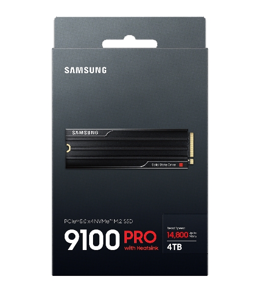 Накопитель SSD 4Tb Samsung 9100 PRO, M.2, PCI-E 5.0 x4, TLC 3D NAND R/W - 14800/13400 Mb/s с радиатором